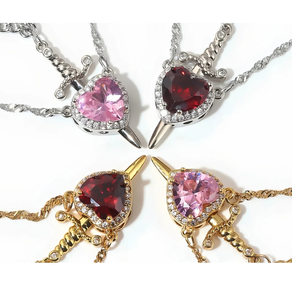 Heart & Dagger 2-Piece Necklace