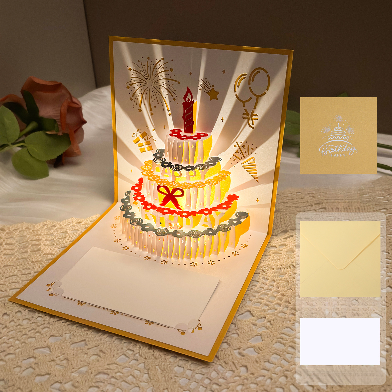 3D Pop-Up Birthday Card with Music & Lights