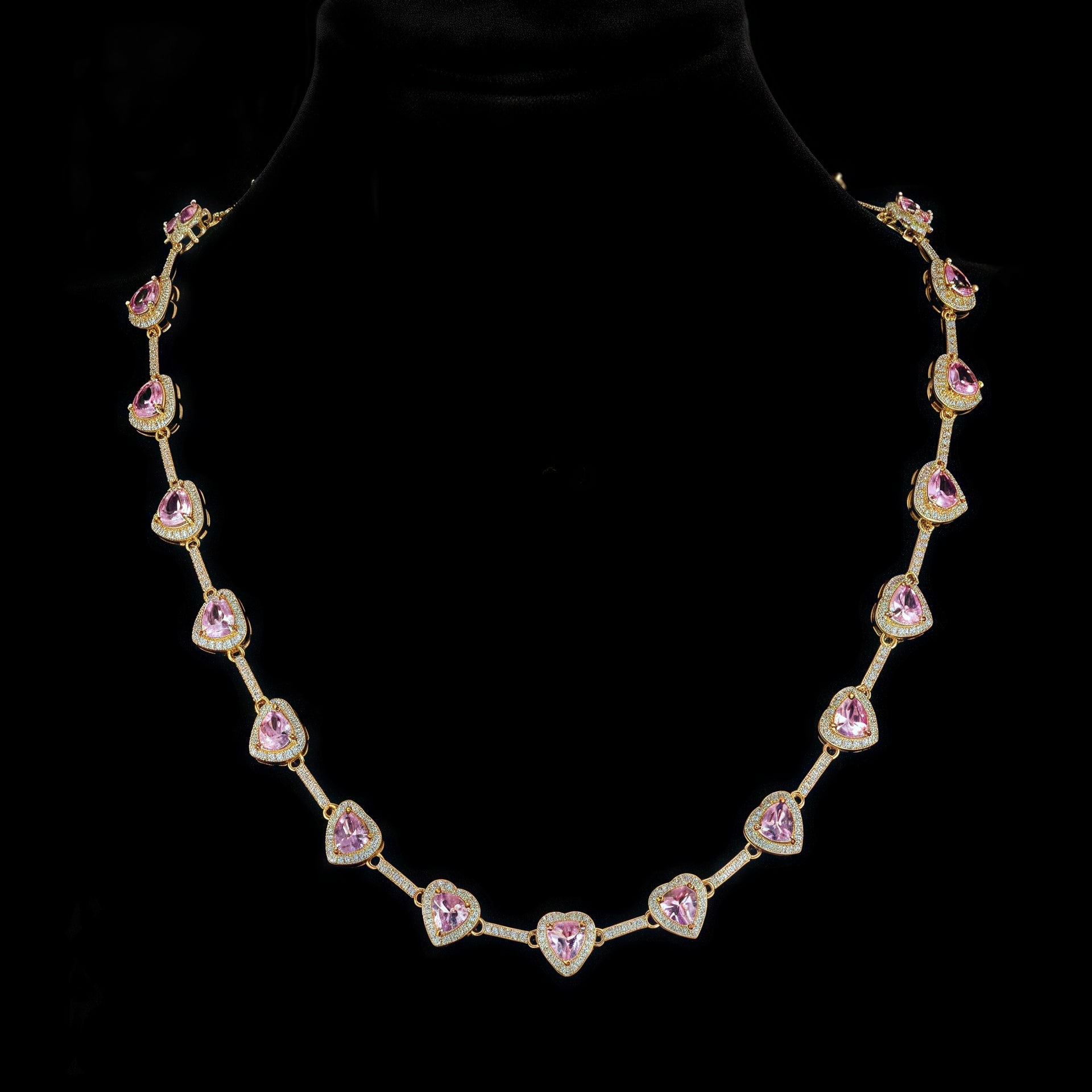 Colorful Heart Crystal Zirconia Necklace