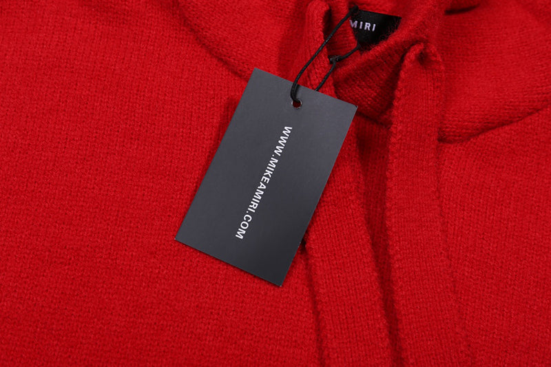 AMRI Red Core Knitted Sweater Hoodie