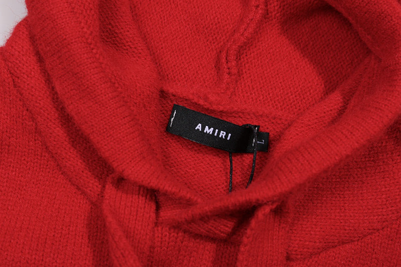 AMRI Red Core Knitted Sweater Hoodie
