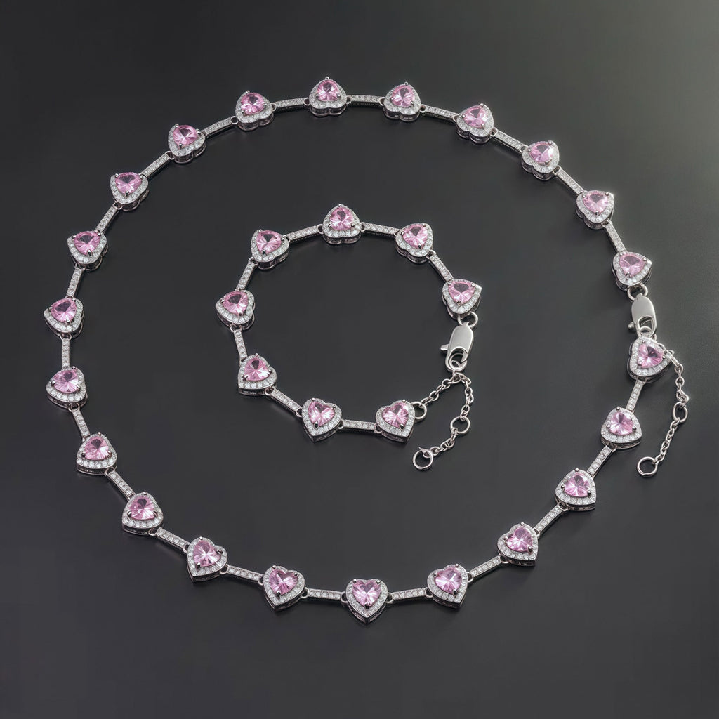 Colorful Heart Crystal Zirconia Necklace