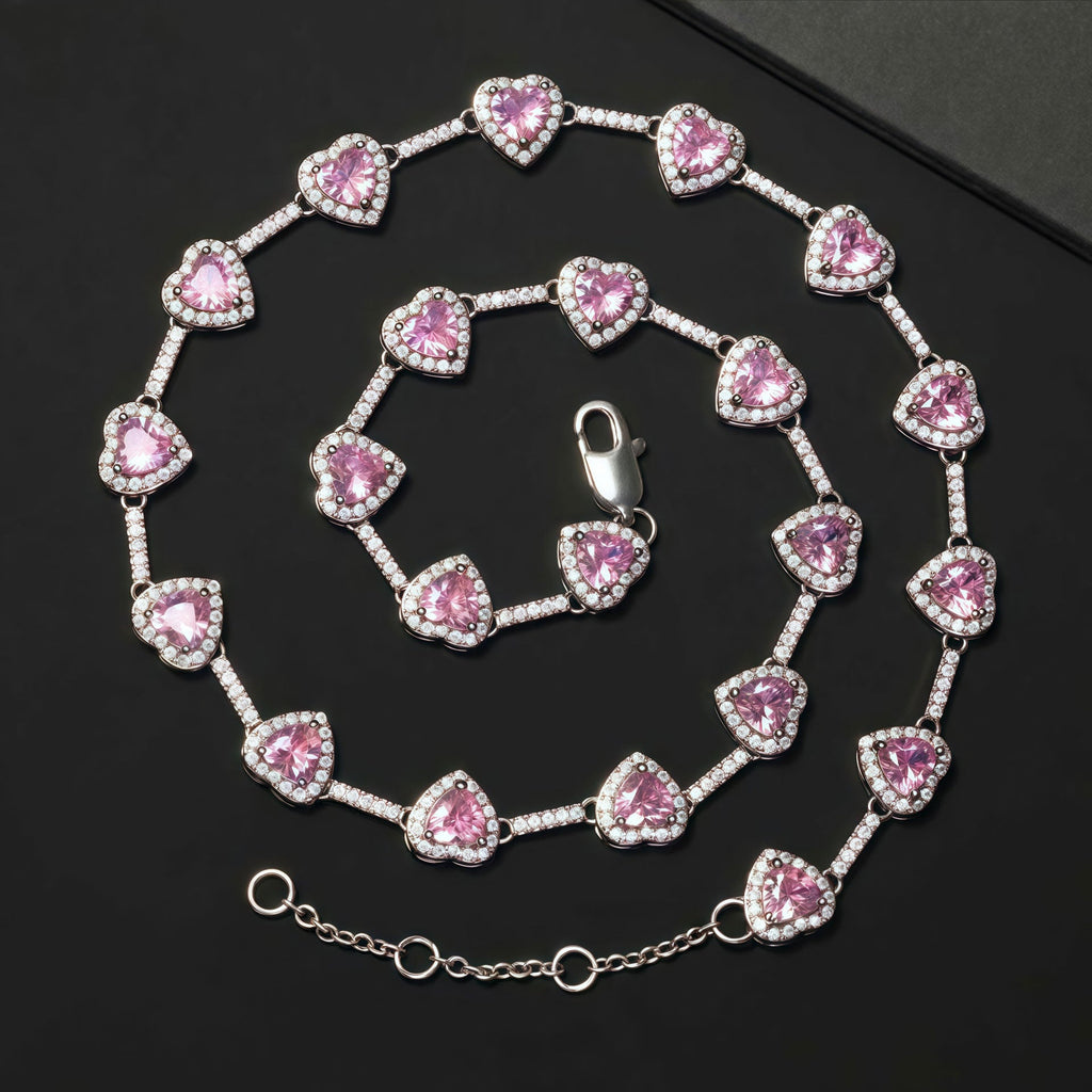 Colorful Heart Crystal Zirconia Necklace