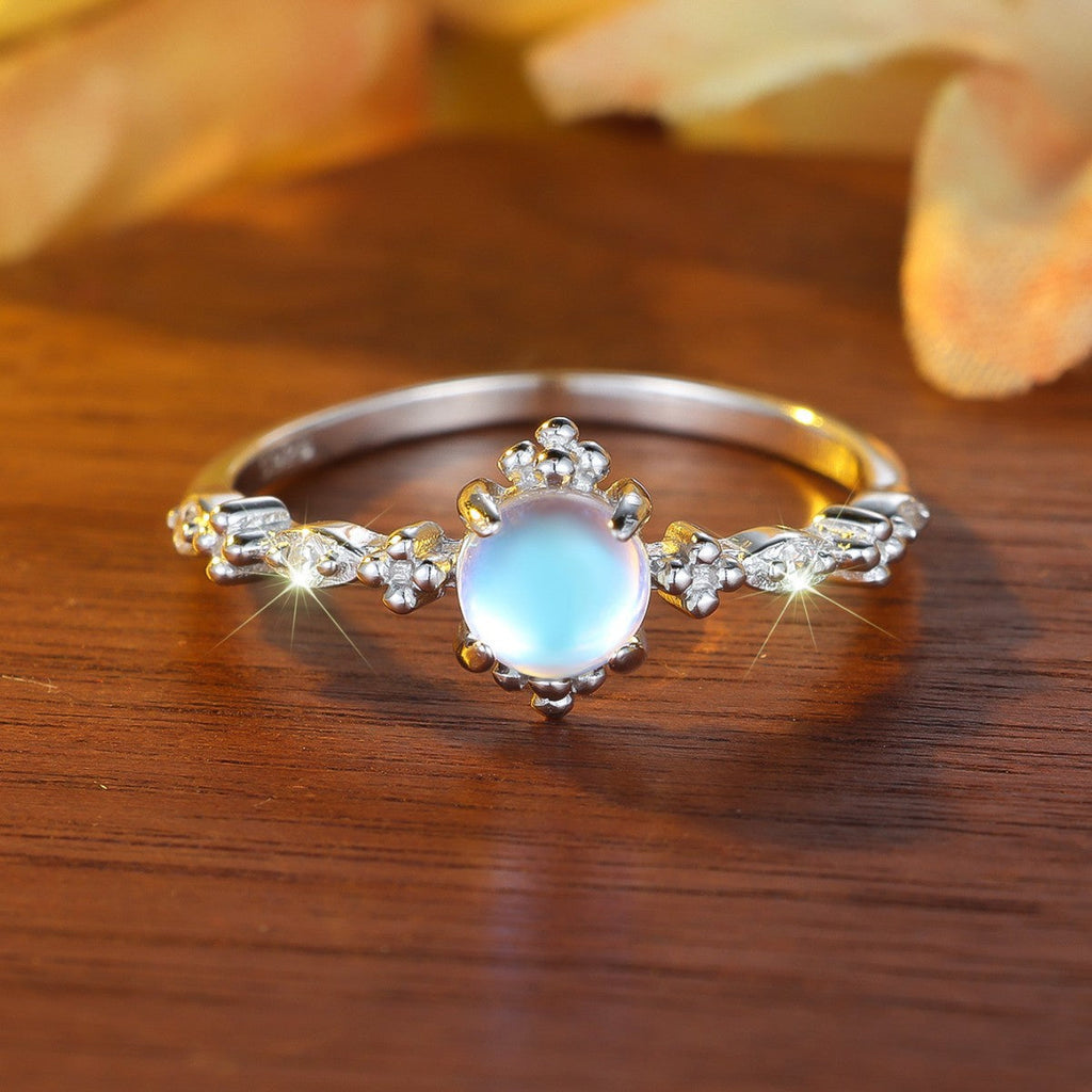 Gold-Plated Moonstone Open Ring
