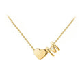 Tiny Heart Initial Necklace ¨C A¨CZ Letters
