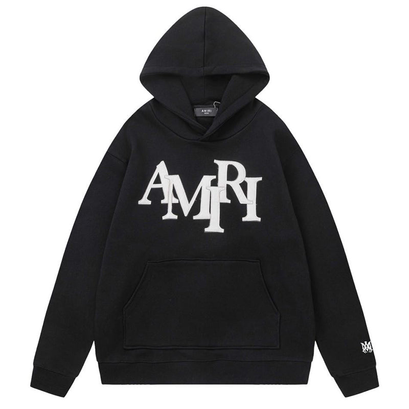 AMRI Staggered Logo-Patches Hoodies