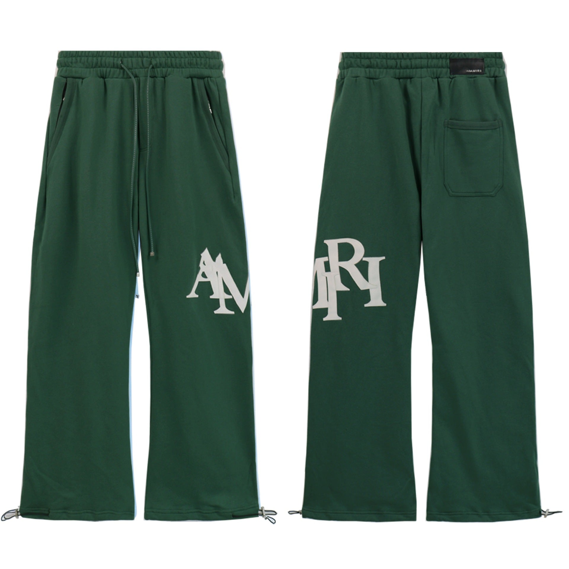 AMRI Leather Logo Cotton-Jersey Pant