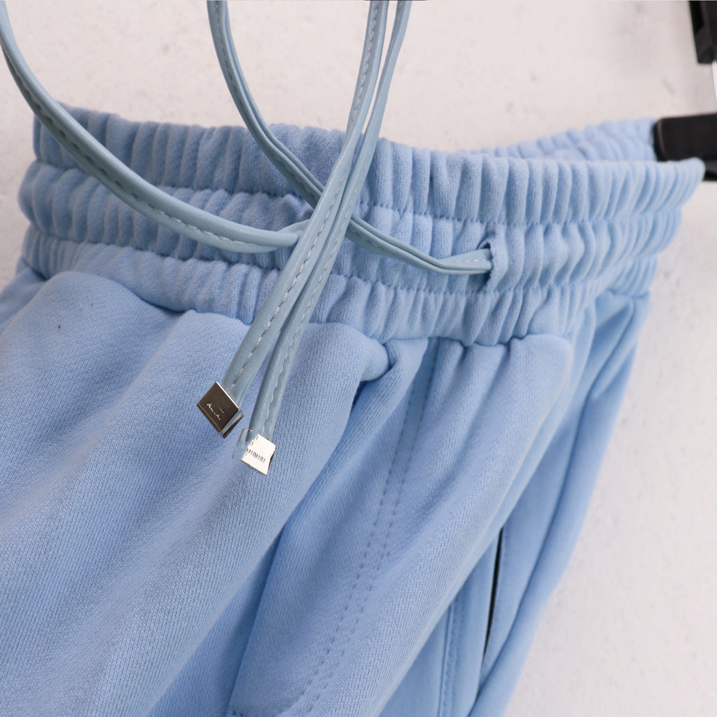 AMRI Leather Logo Cotton-Jersey Pant