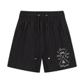 AMRI Pool Cue Straight-Leg Mid-Length Logo-Print Swim Shorts