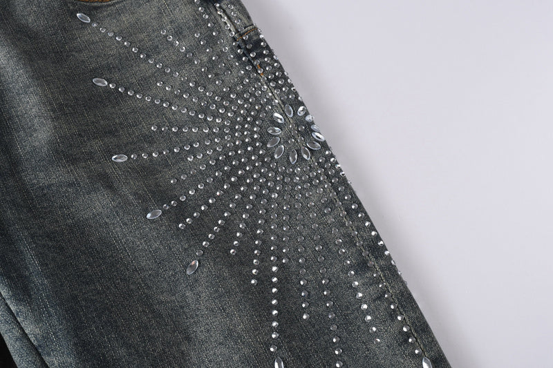 Purple Brand Crystal Diamond Jeans #9122