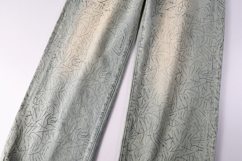 Purple Brand Crystal Diamond Jeans #107