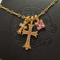 White Gold-Plated Cross Pendant Necklace
