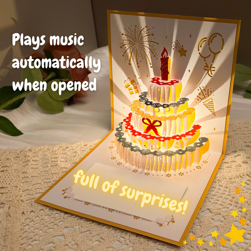 3D Pop-Up Birthday Card with Music & Lights