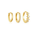 3-Pair Stacking Hoop Earrings Set