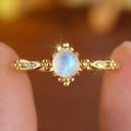Gold-Plated Moonstone Open Ring