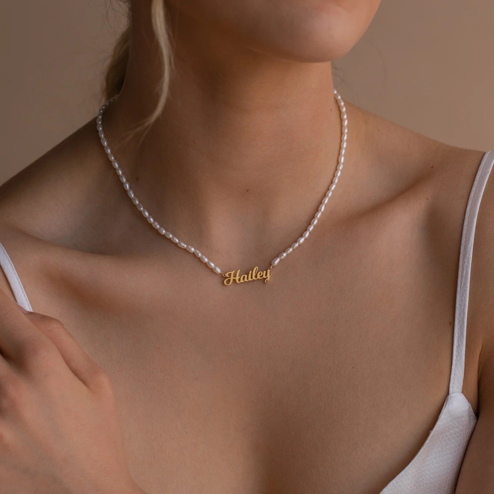 Personalized Name Pearl Necklace