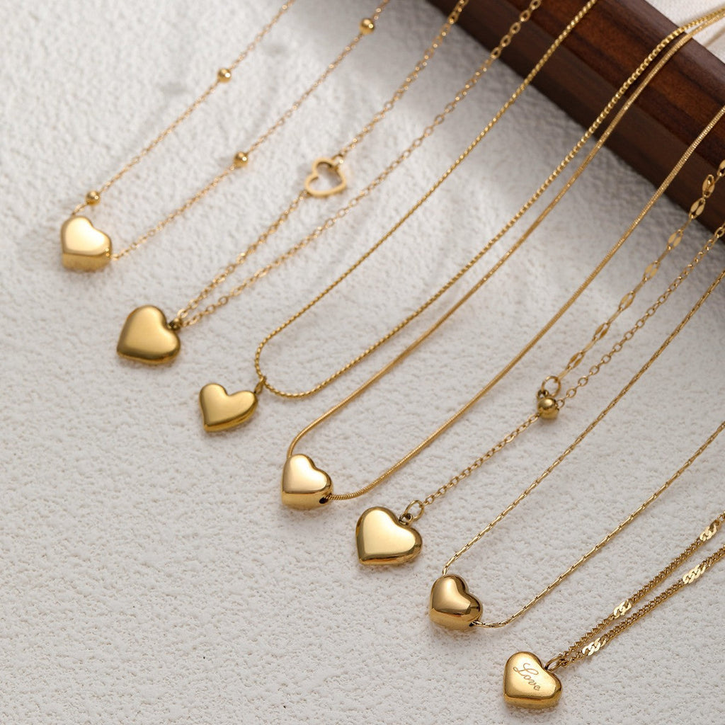 Minimalist Heart Pendant Choker Necklace
