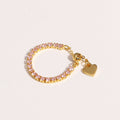 Adjustable Square Colorful CZ Tennis Chain Slider Ring