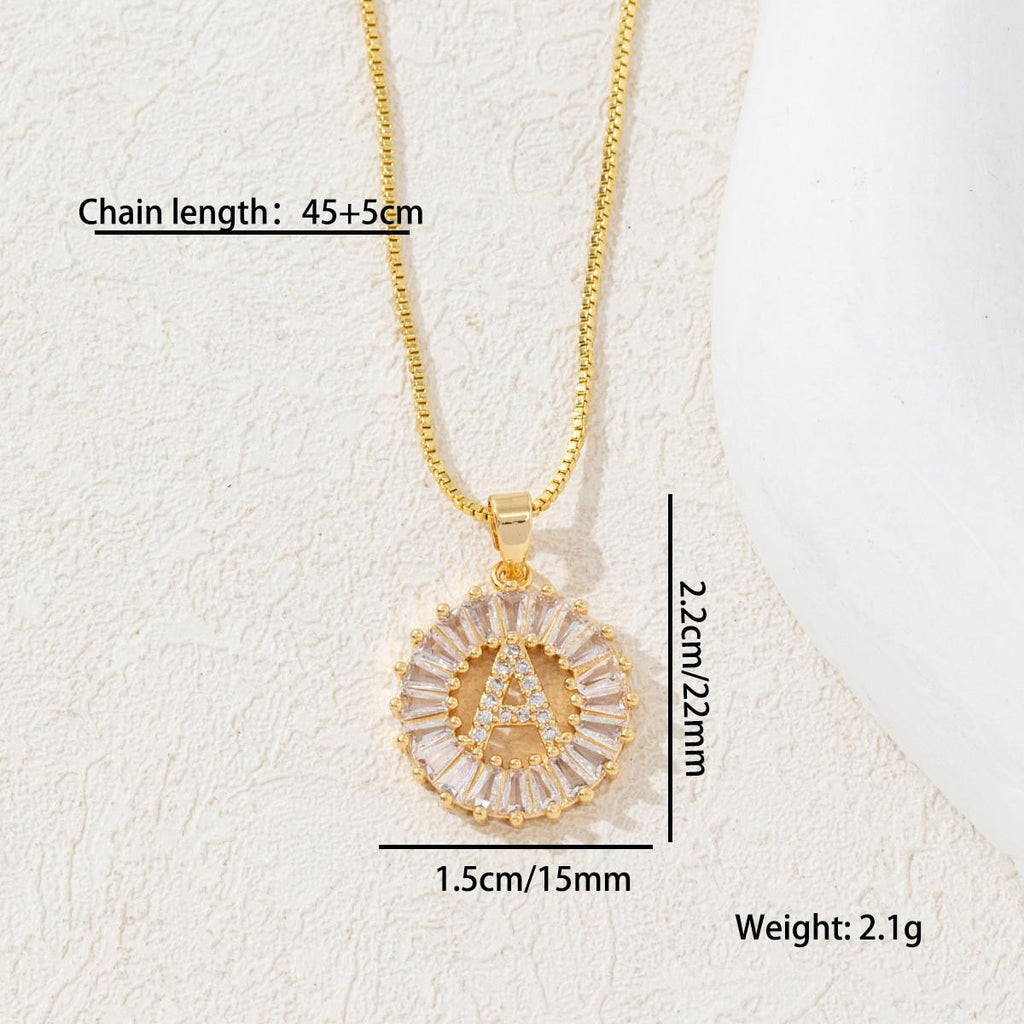 2-Pack Cubic Zirconia Initial Necklaces