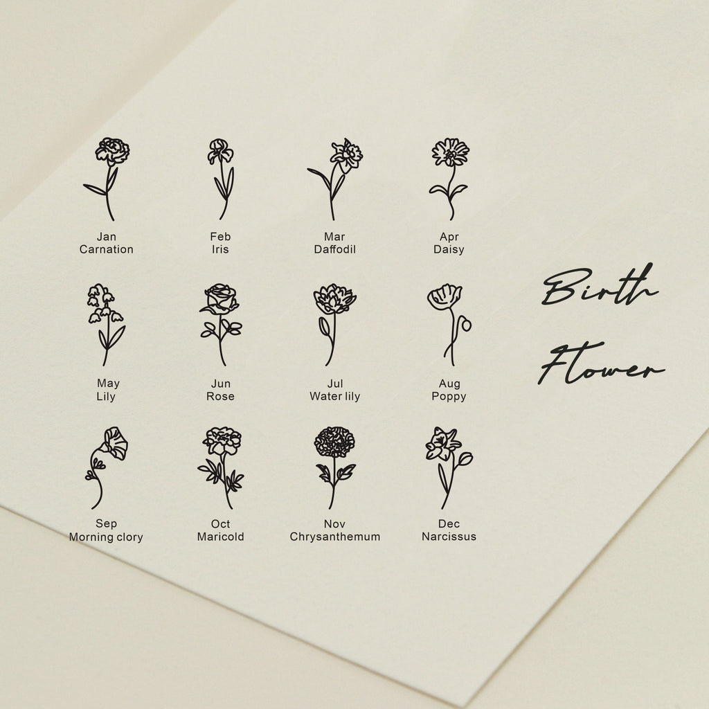 Personalized Birth Flower Name Necklace