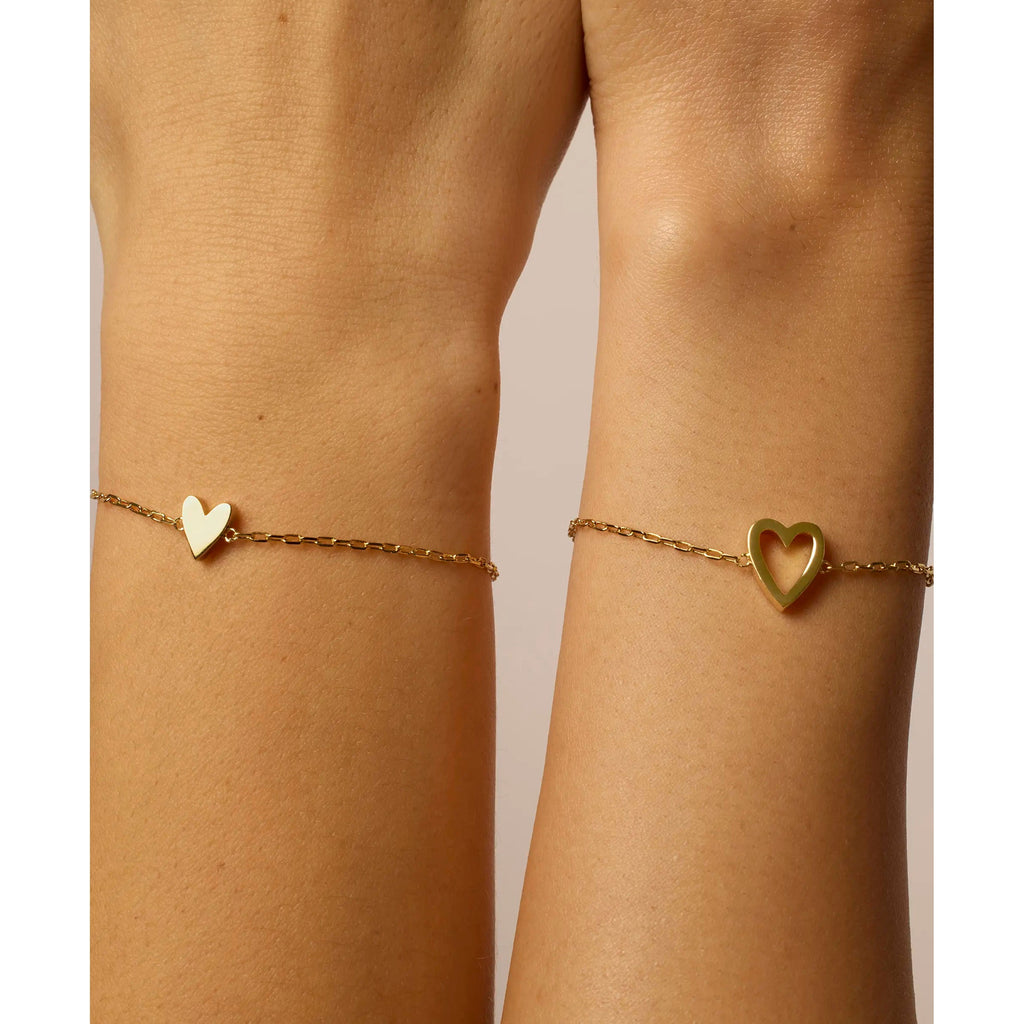 2 Pieces Matching Heart Bracelets ¨C BFF & Mother Daughter Set