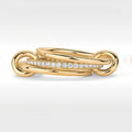 Triple Interlocking Gold Zircon Stackable Ring