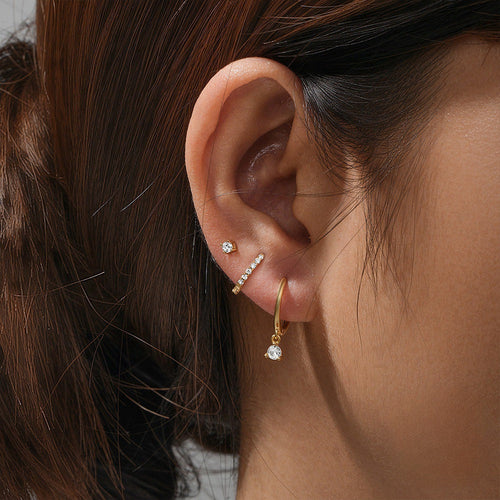 3 Pairs Minimalist Hoop Earrings Set