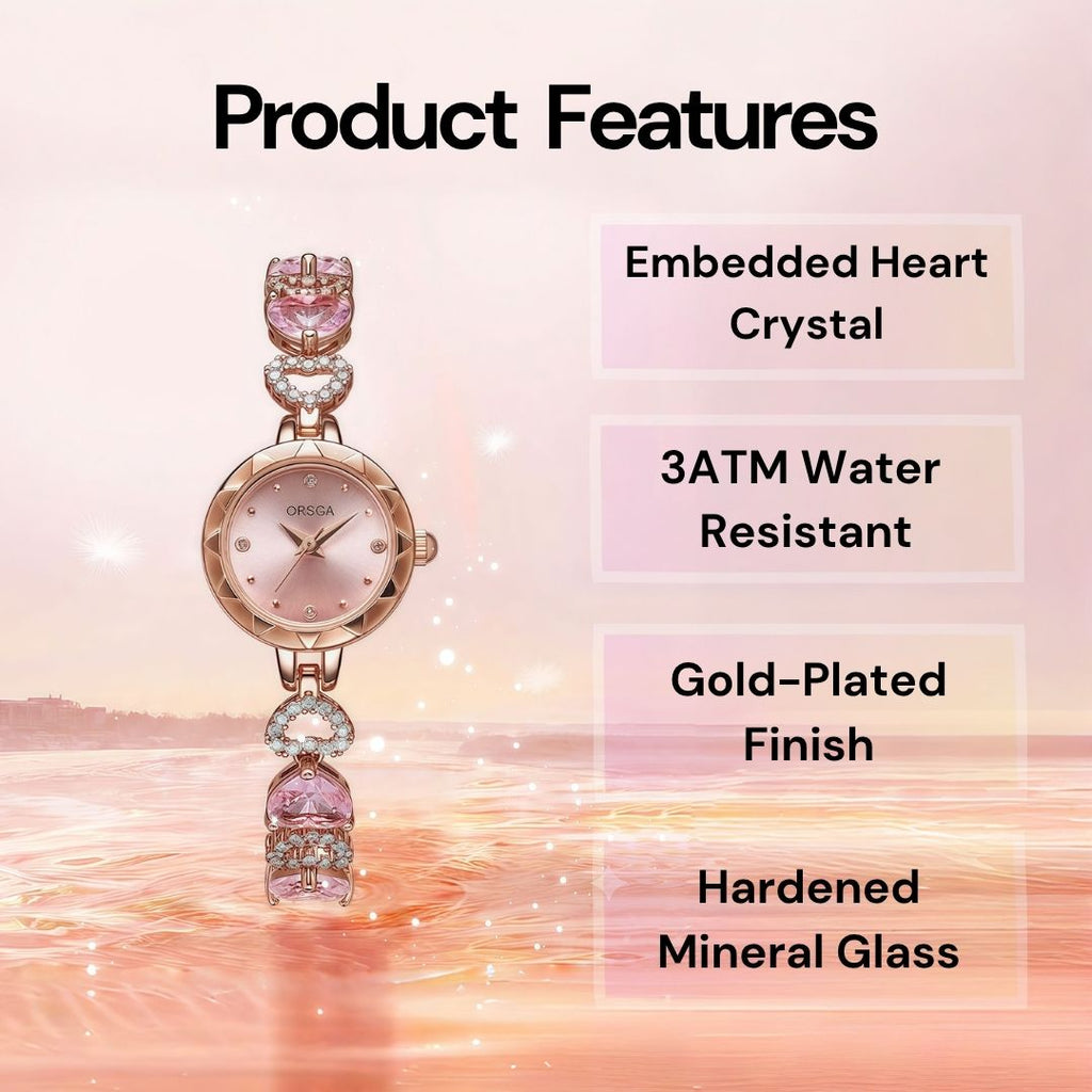 Ocean Heart Crystal Waterproof Watch