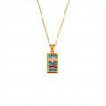 Square Tarot Enamel Titanium Steel Necklace