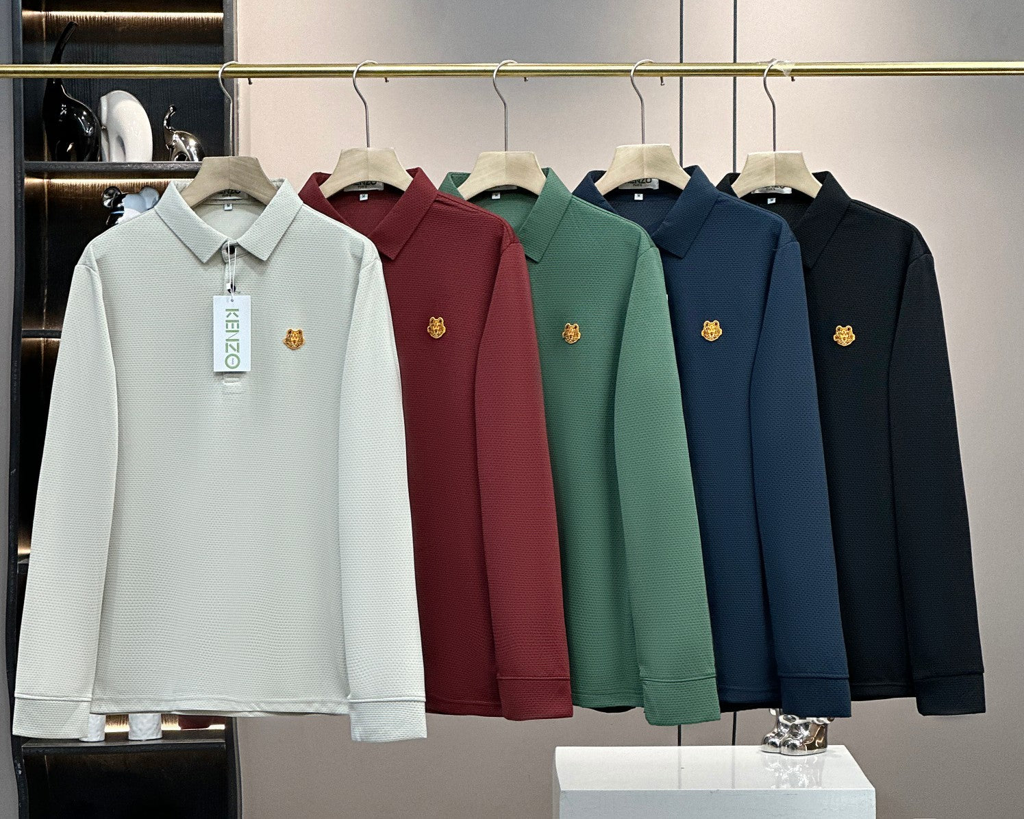 Kenzo Tiger Head Long Sleeve Polo Shirt – 2024SS – 2025 Collection