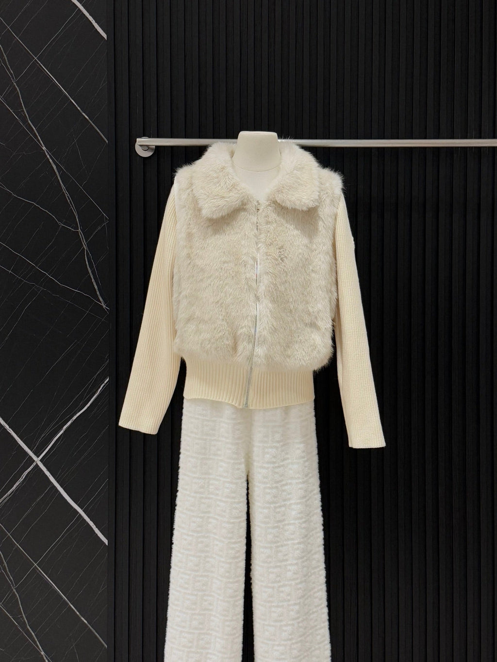 Moncler Faux Fur Convertible Jacket