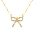 Sparkly Bow Pendant Necklace