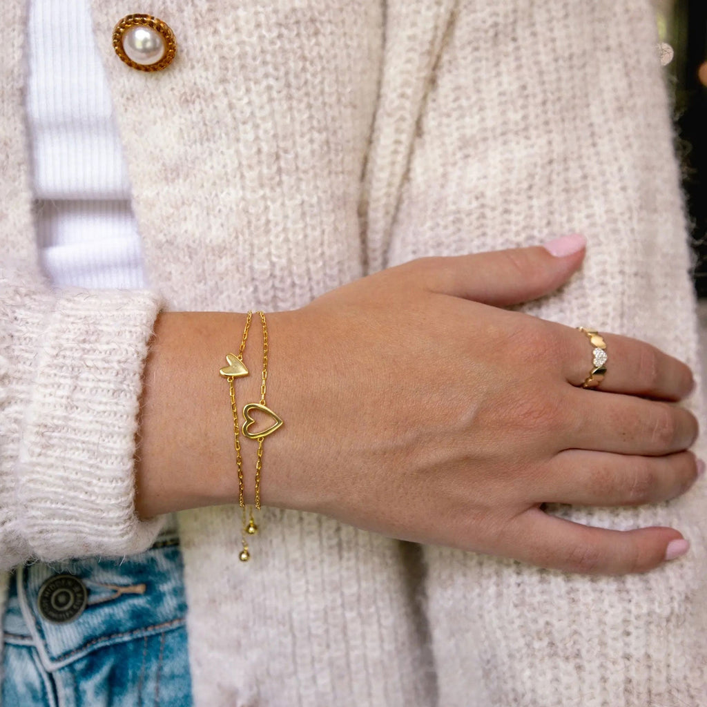 2 Pieces Matching Heart Bracelets ¨C BFF & Mother Daughter Set