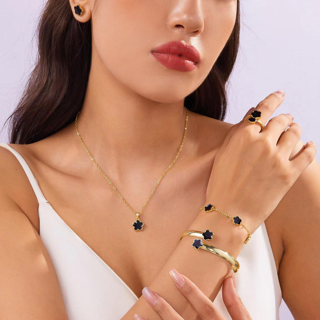 Flower Design Five-Piece Jewelry Set