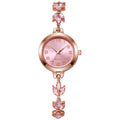Elegant Sparkling Leaf Bracelet Watch