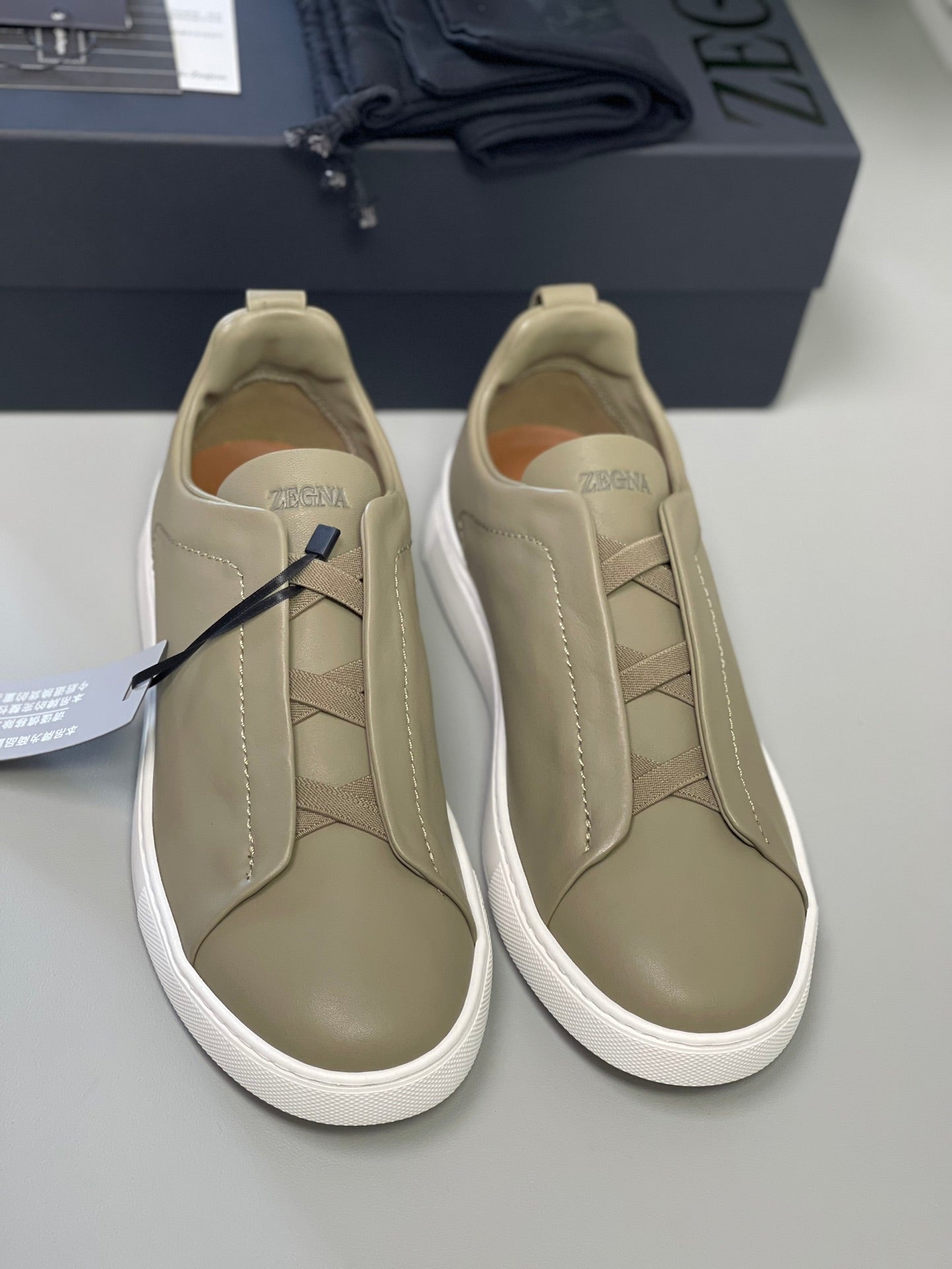 Zegna SECONDSKIN Triple Stitch Low-Top Sneakers