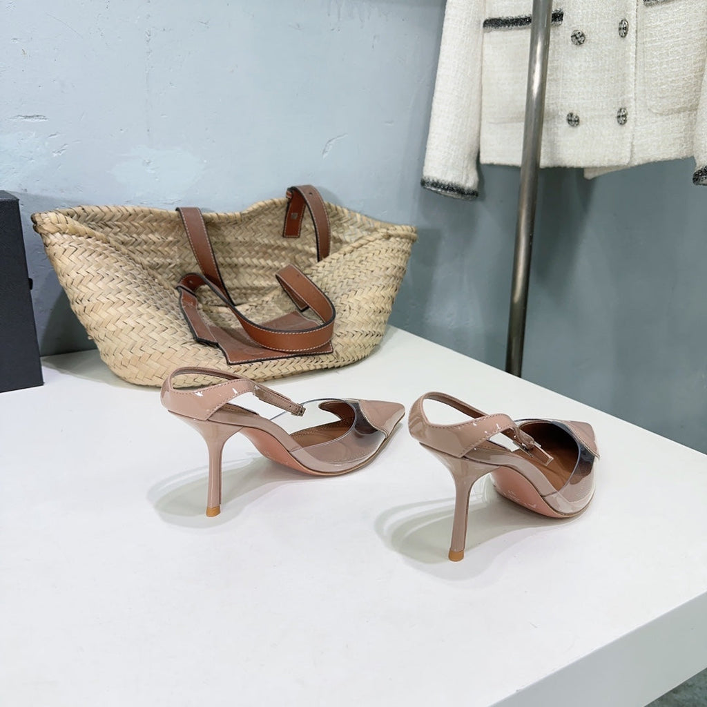 Alaïa Heart PVC Pointed Toe Slingback Mules – Spring/Summer Collection – 25SS