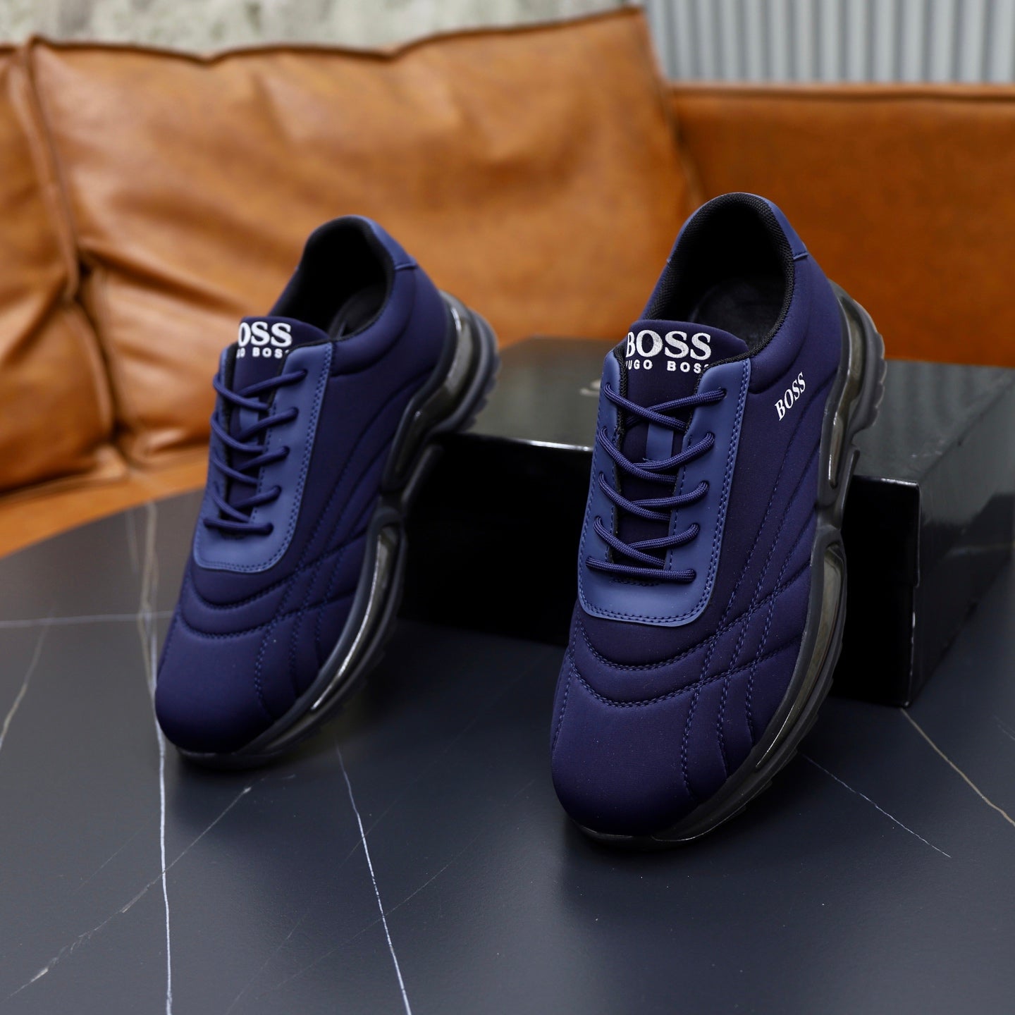 Boss Men's Knit Sport Sneakers