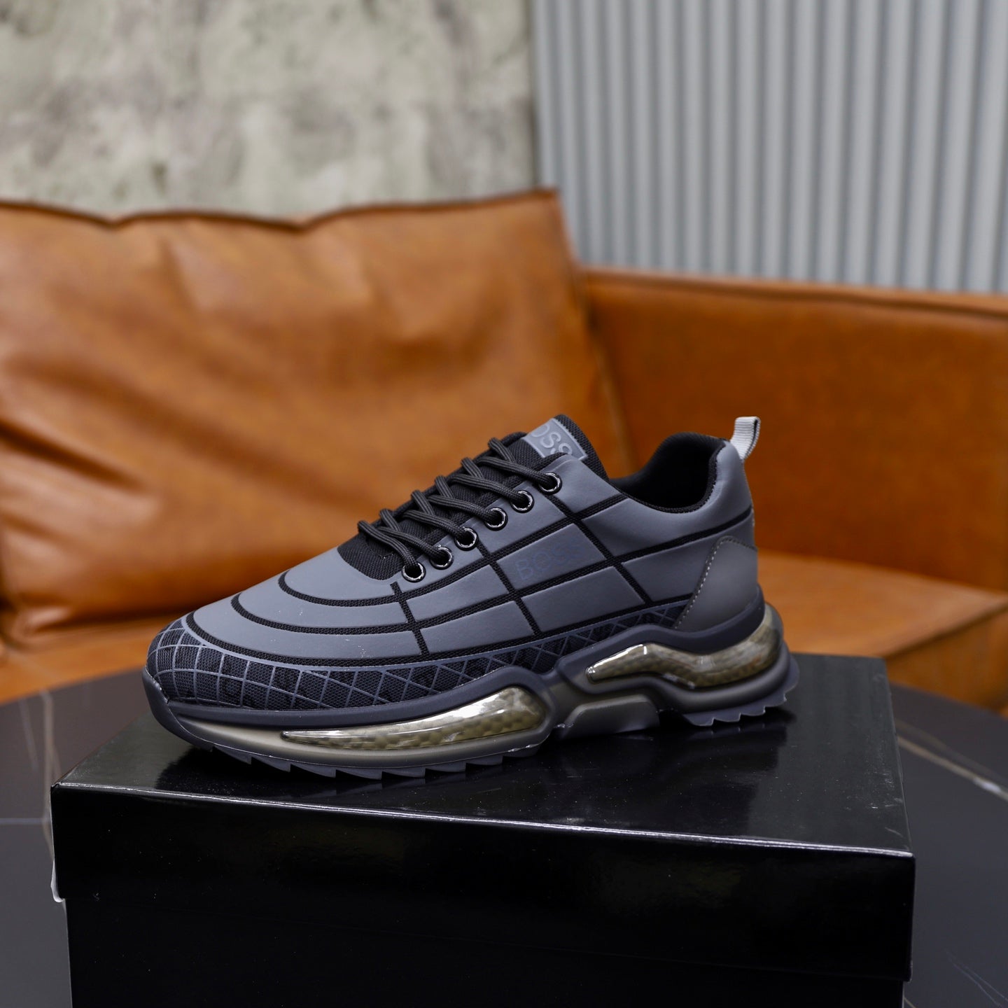 Boss Men's Knit Sport Sneakers