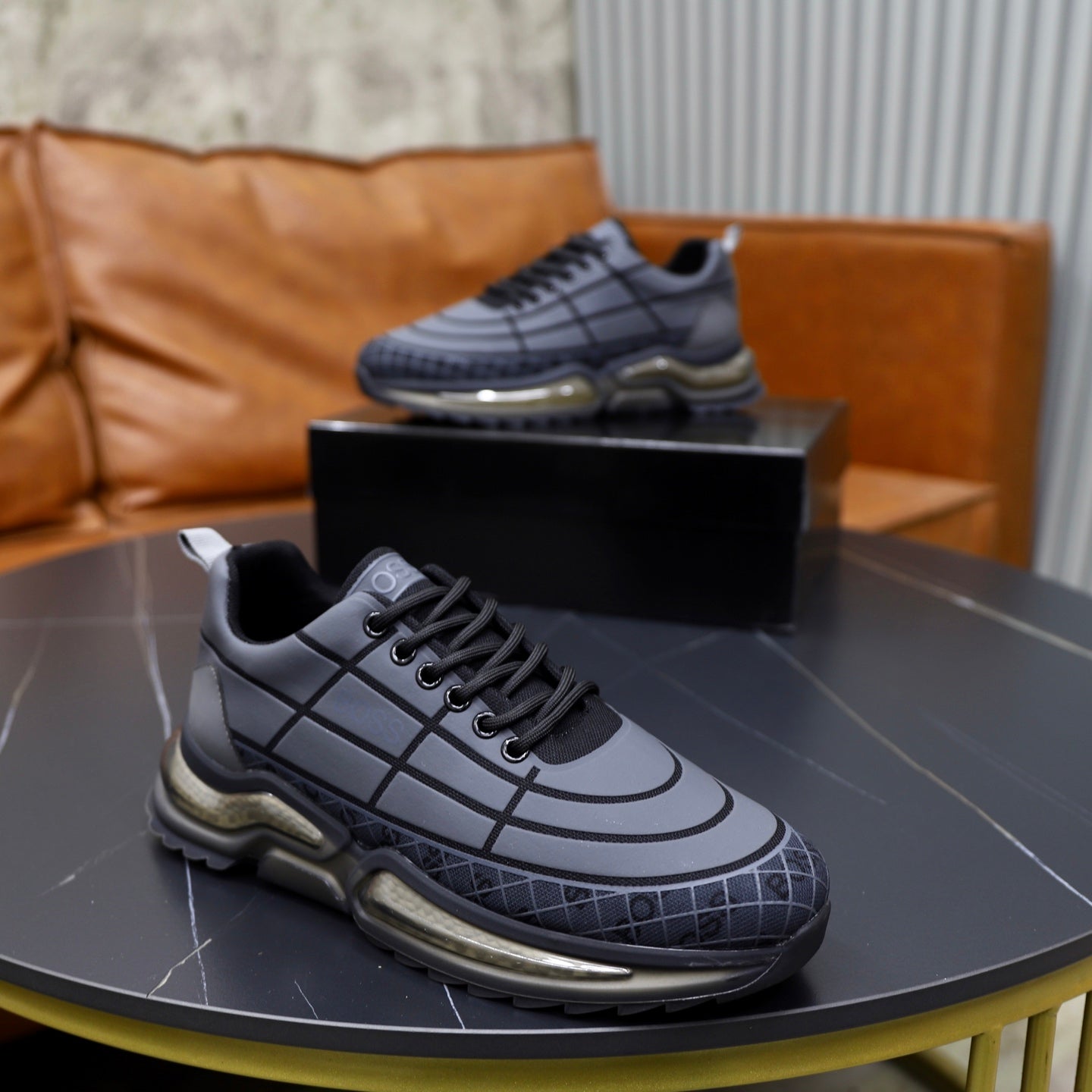 Boss Men's Knit Sport Sneakers