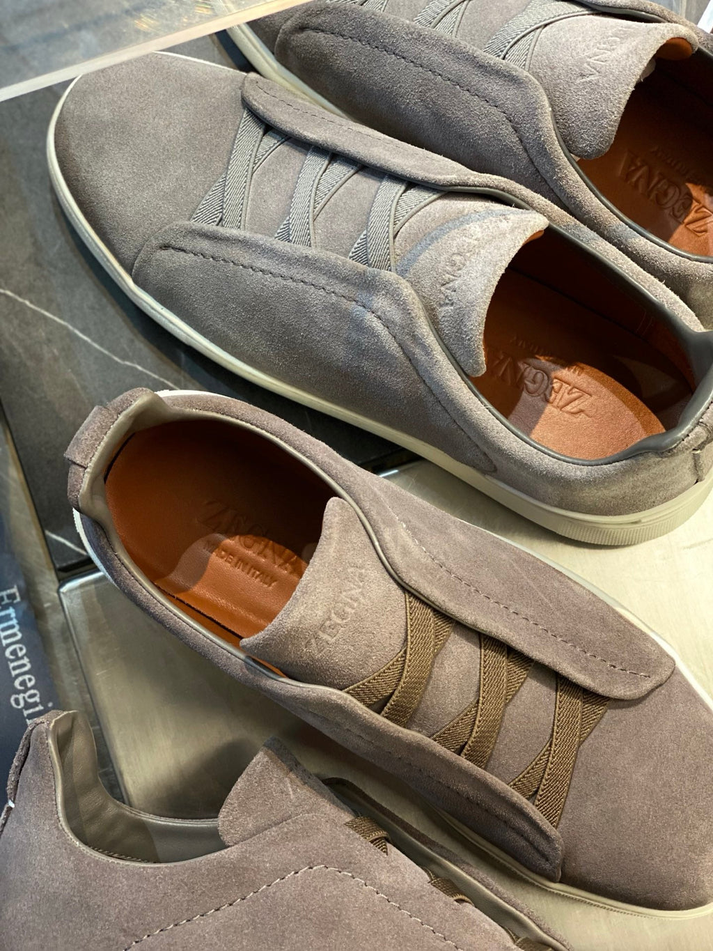 Zegna Triple Stitch Leather Sneakers