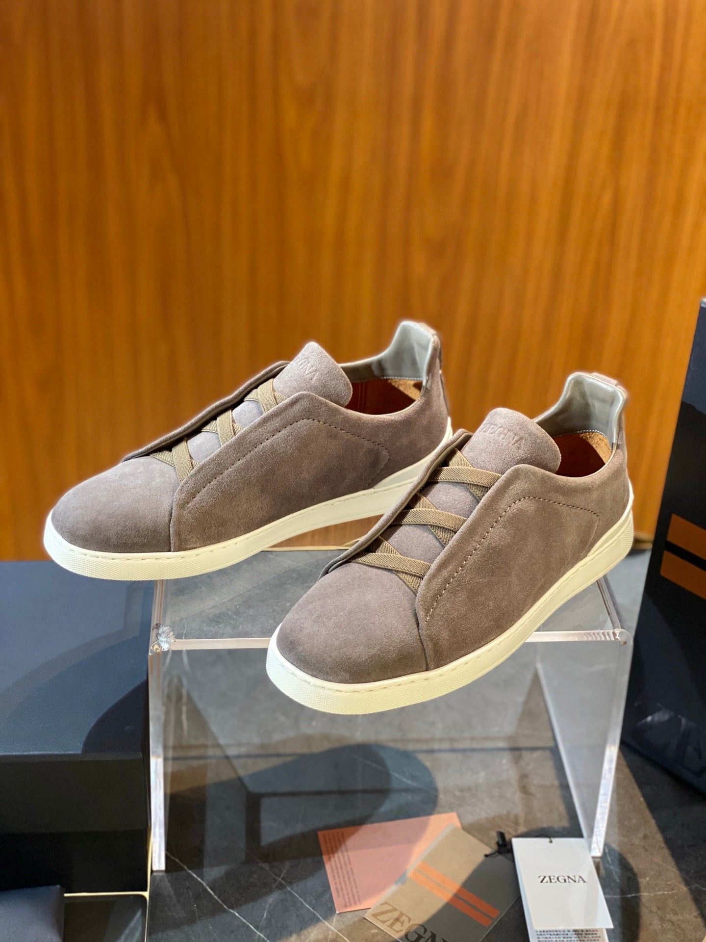 Zegna Triple Stitch Leather Sneakers