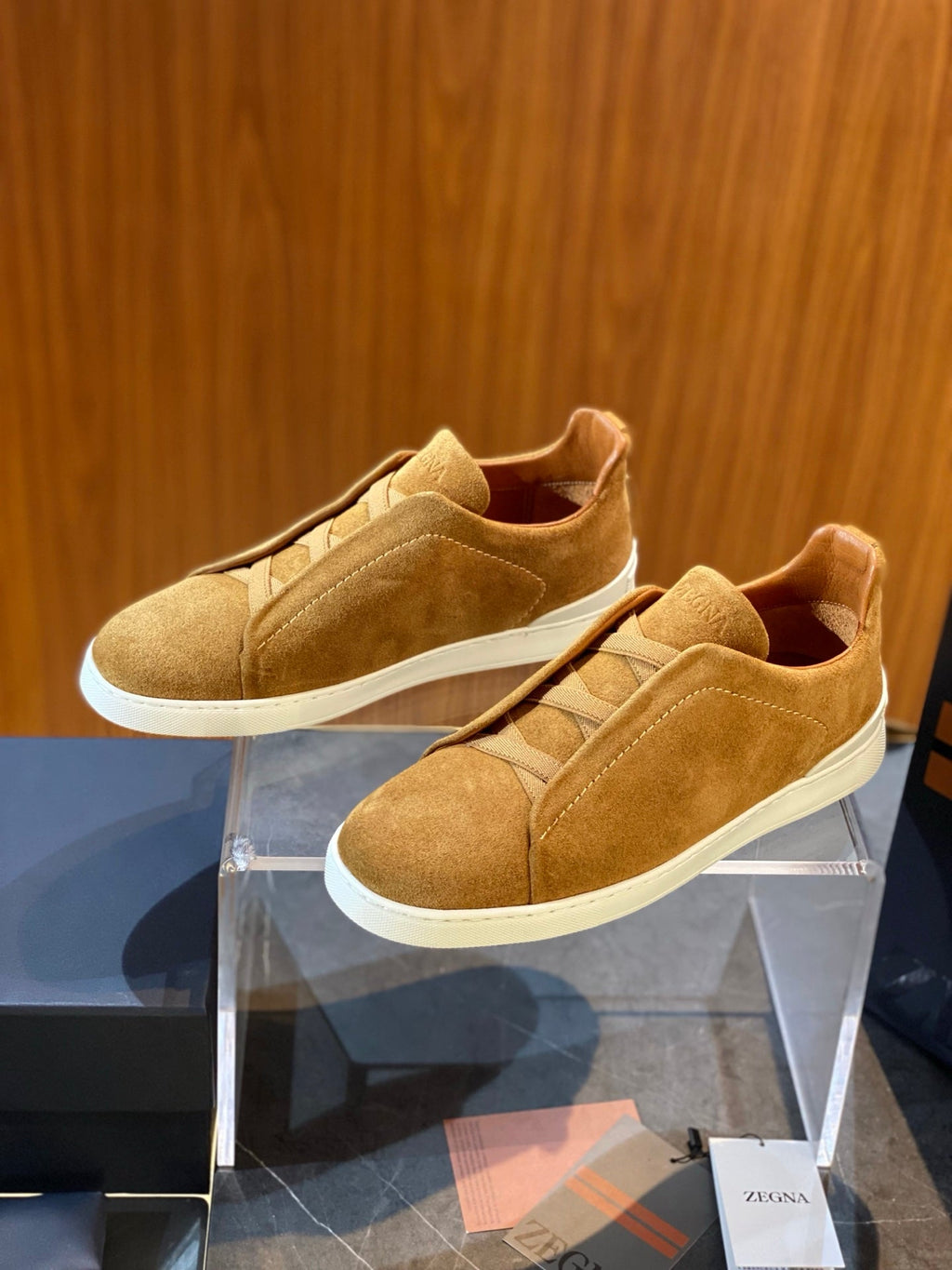 Zegna Triple Stitch Leather Sneakers