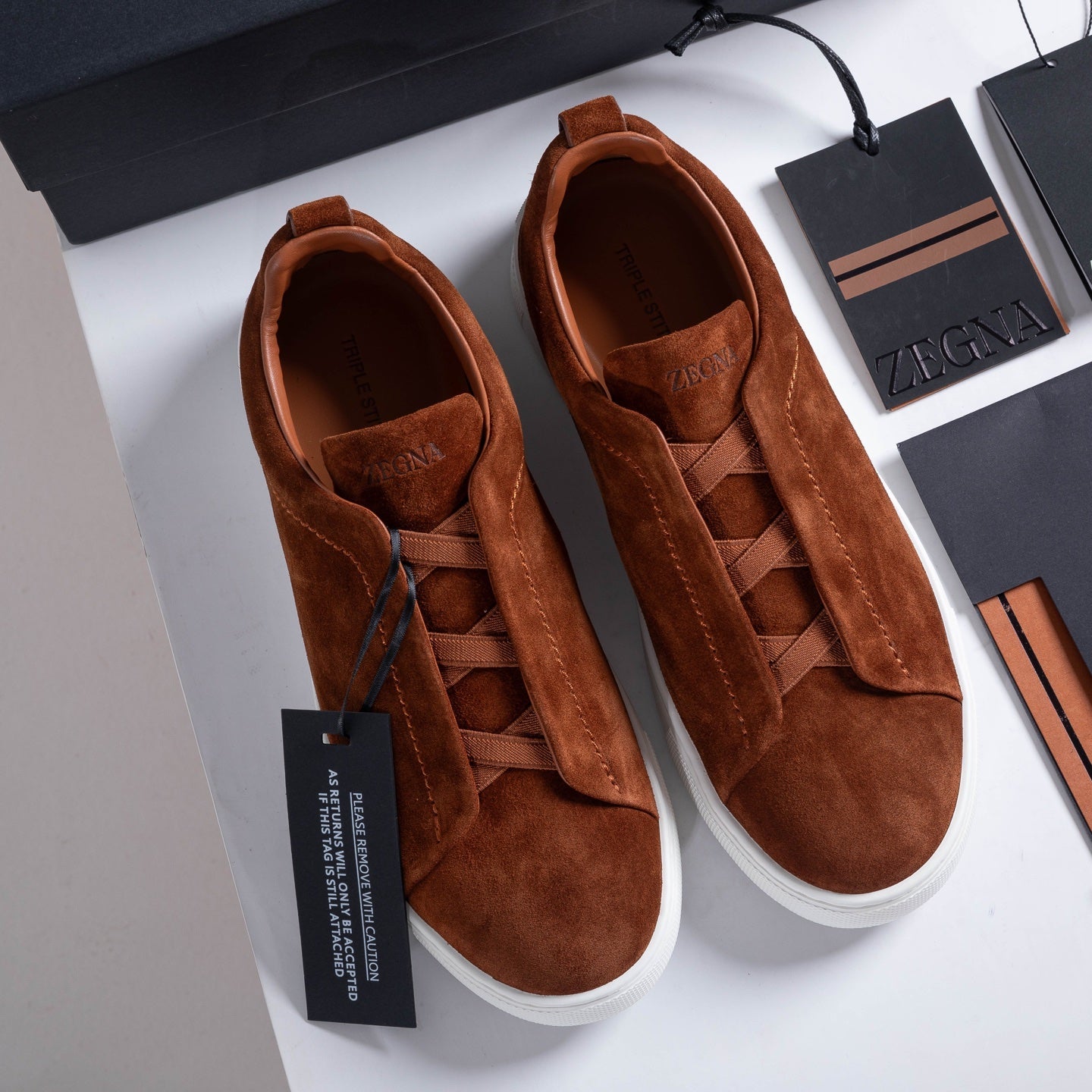 Zegna SECONDSKIN Triple Stitch Low-Top Sneakers