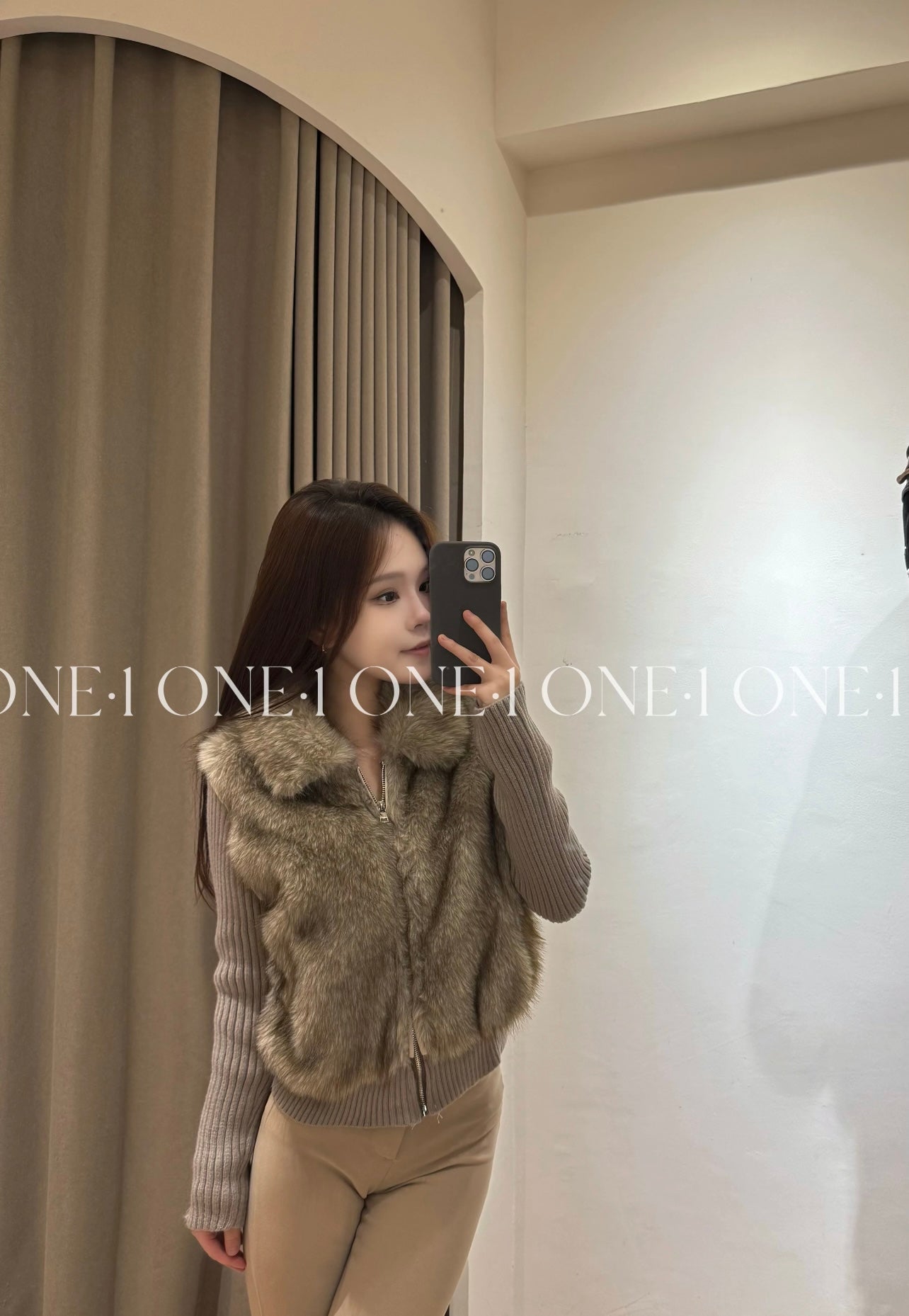 Moncler Faux Fur Convertible Jacket