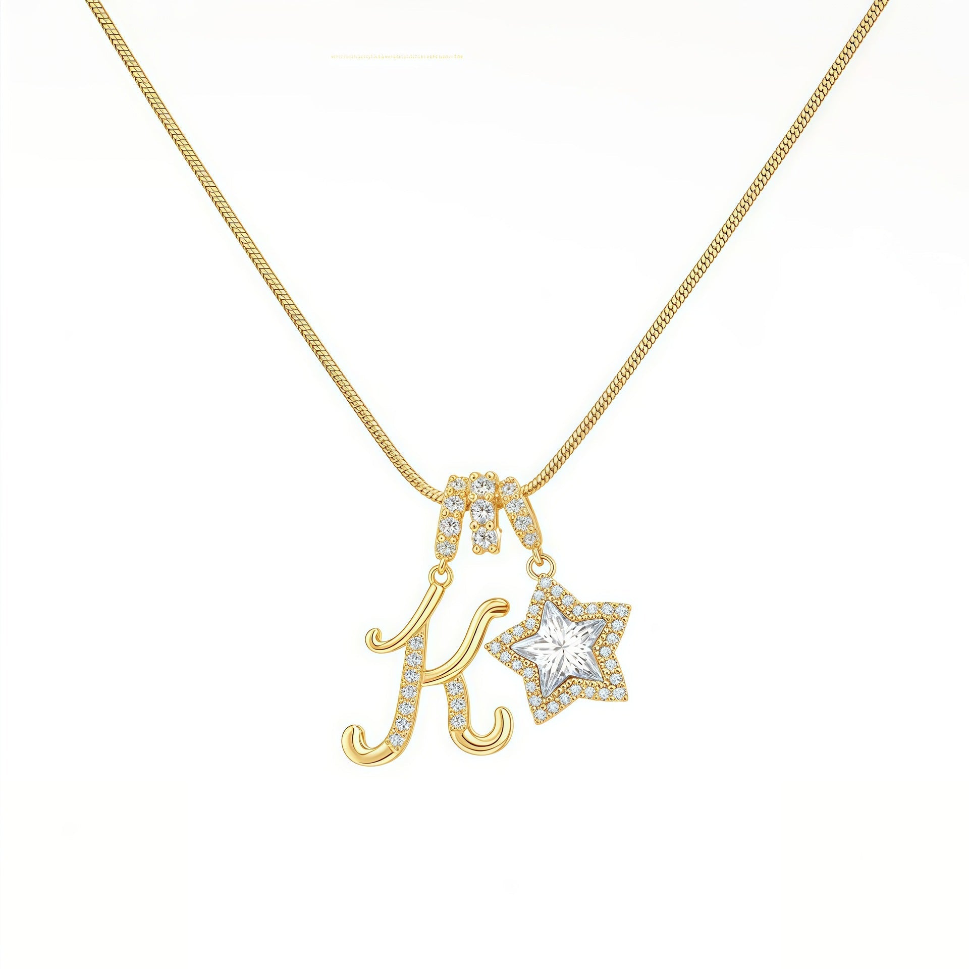 Initial & Star Pendant Necklace ¨C Waterproof & Tarnish-Free