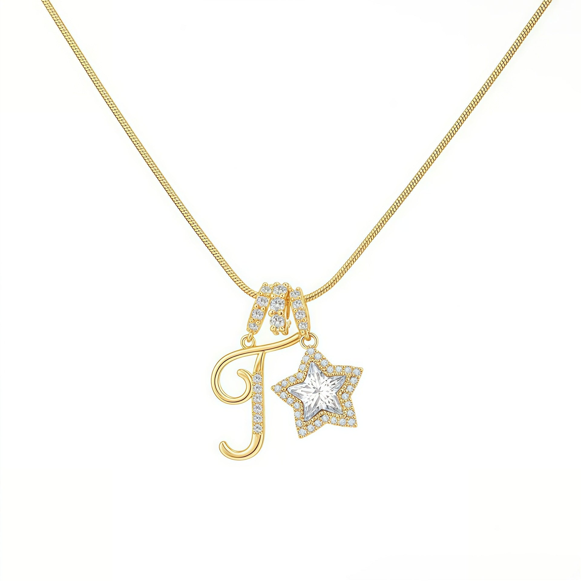 Initial & Star Pendant Necklace ¨C Waterproof & Tarnish-Free