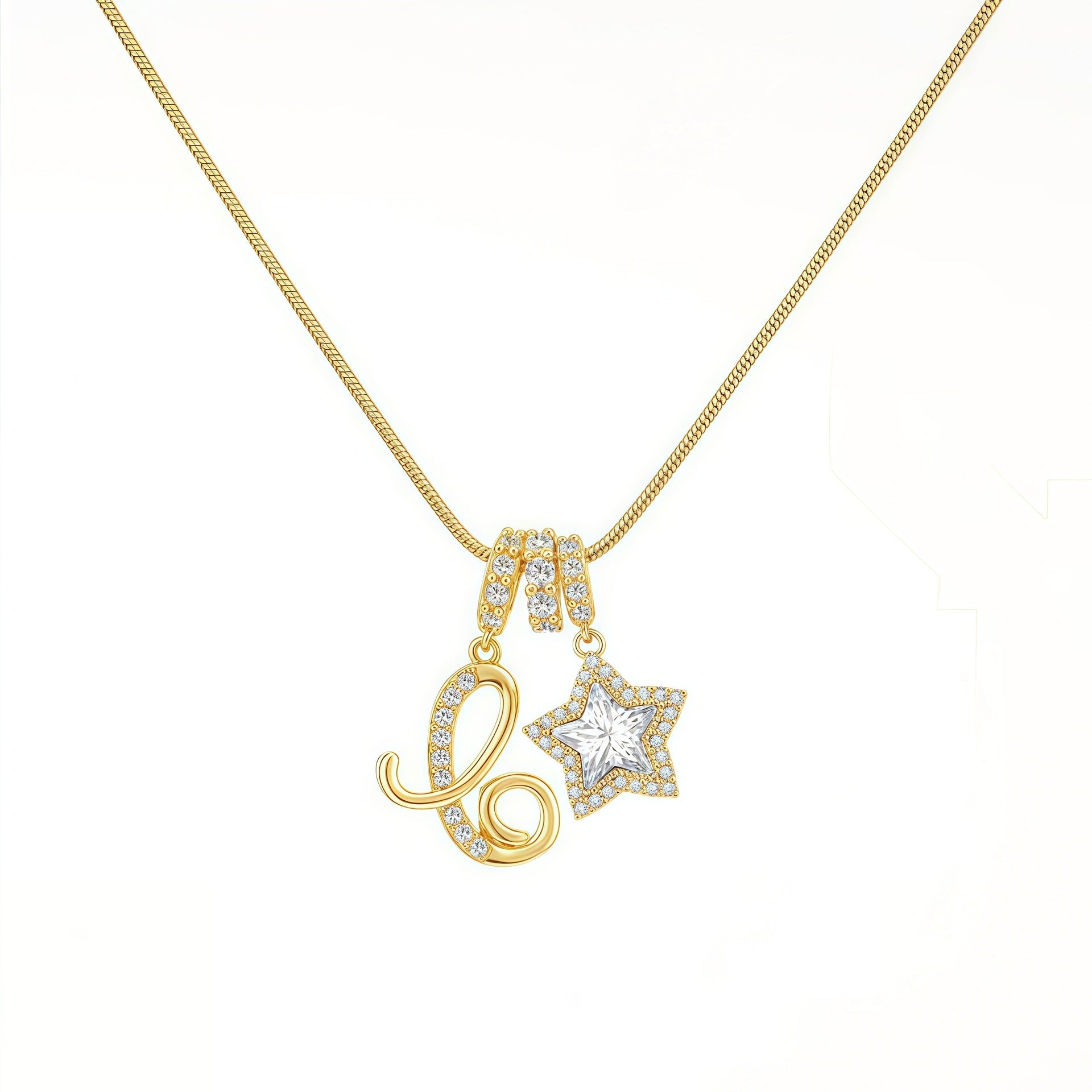 Initial & Star Pendant Necklace ¨C Waterproof & Tarnish-Free